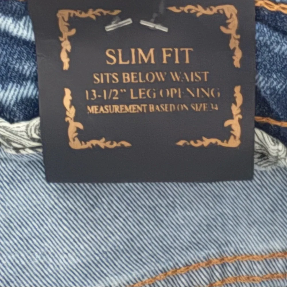 NEW FWRD Denim‎ & Co. Mens Blue Slim Fit Jeans Distressed 46x33 Graffiti Sayings
